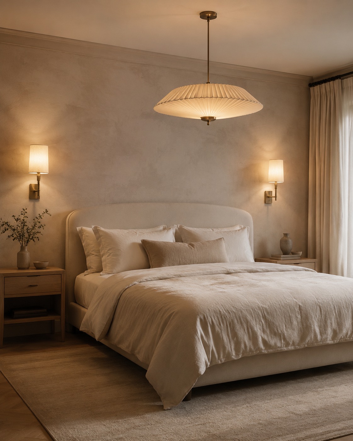 Soft lighting in a bedroom