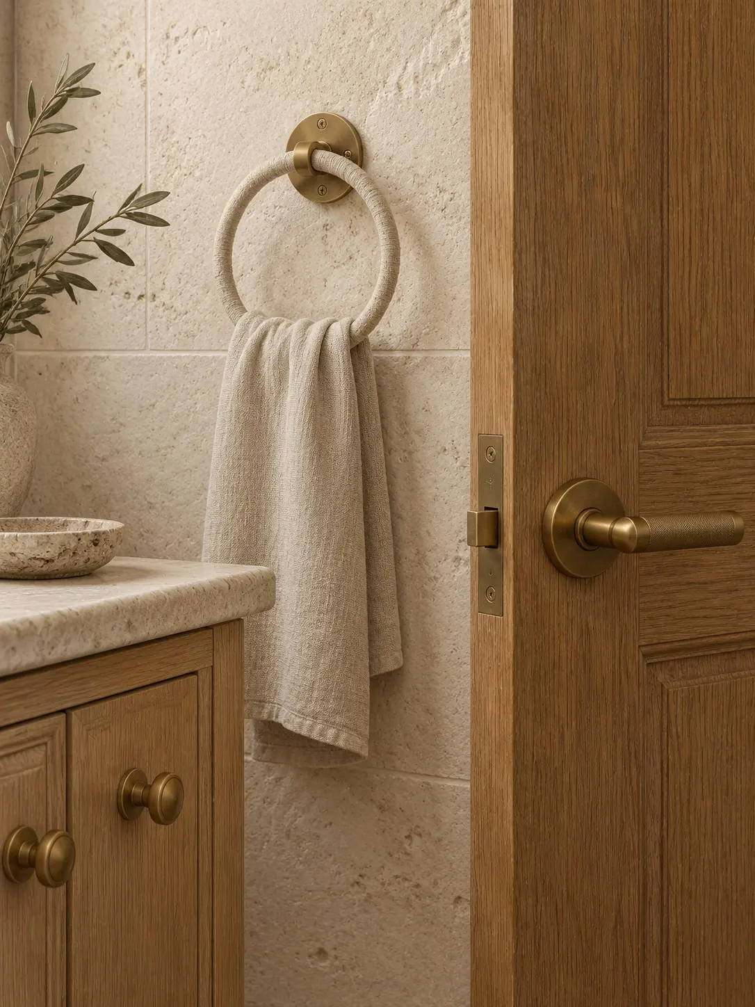 Brass bath hardware