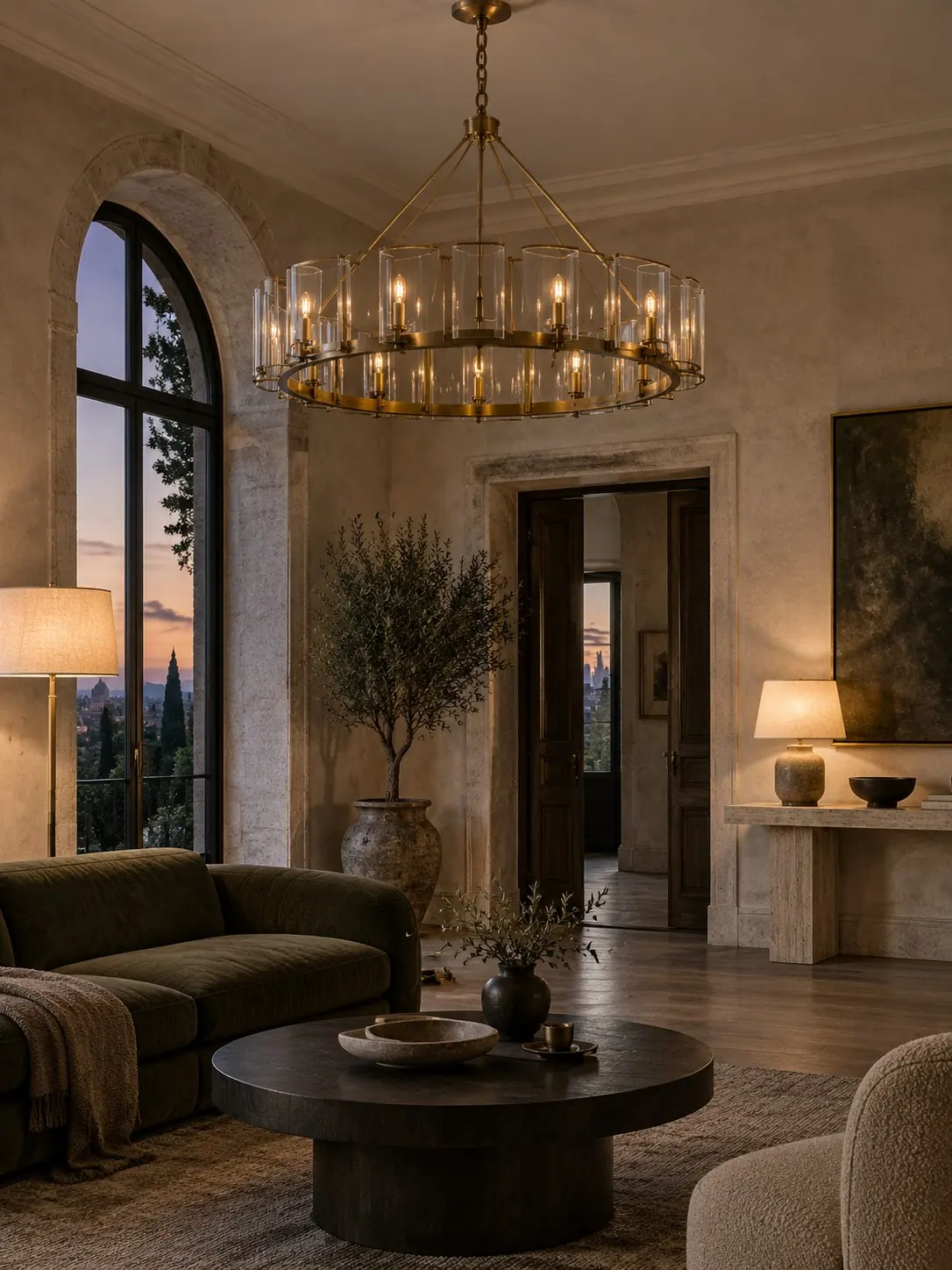European living room chandelier