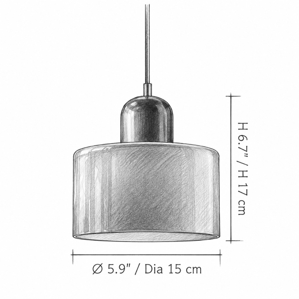Size diagram: Dia 15 cm × H 17 cm / Ø 5.9 in × H 6.7 in