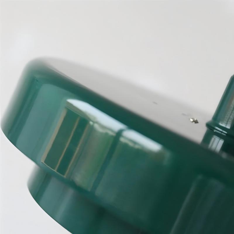High-gloss dark green enamel on the disc rim