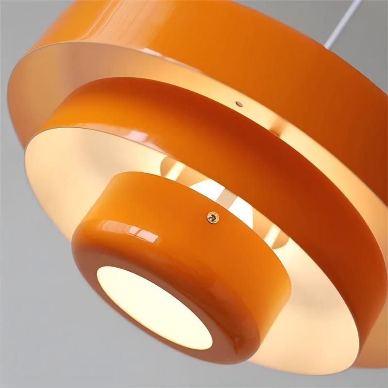 Underside of the orange stacked discs, cream interior