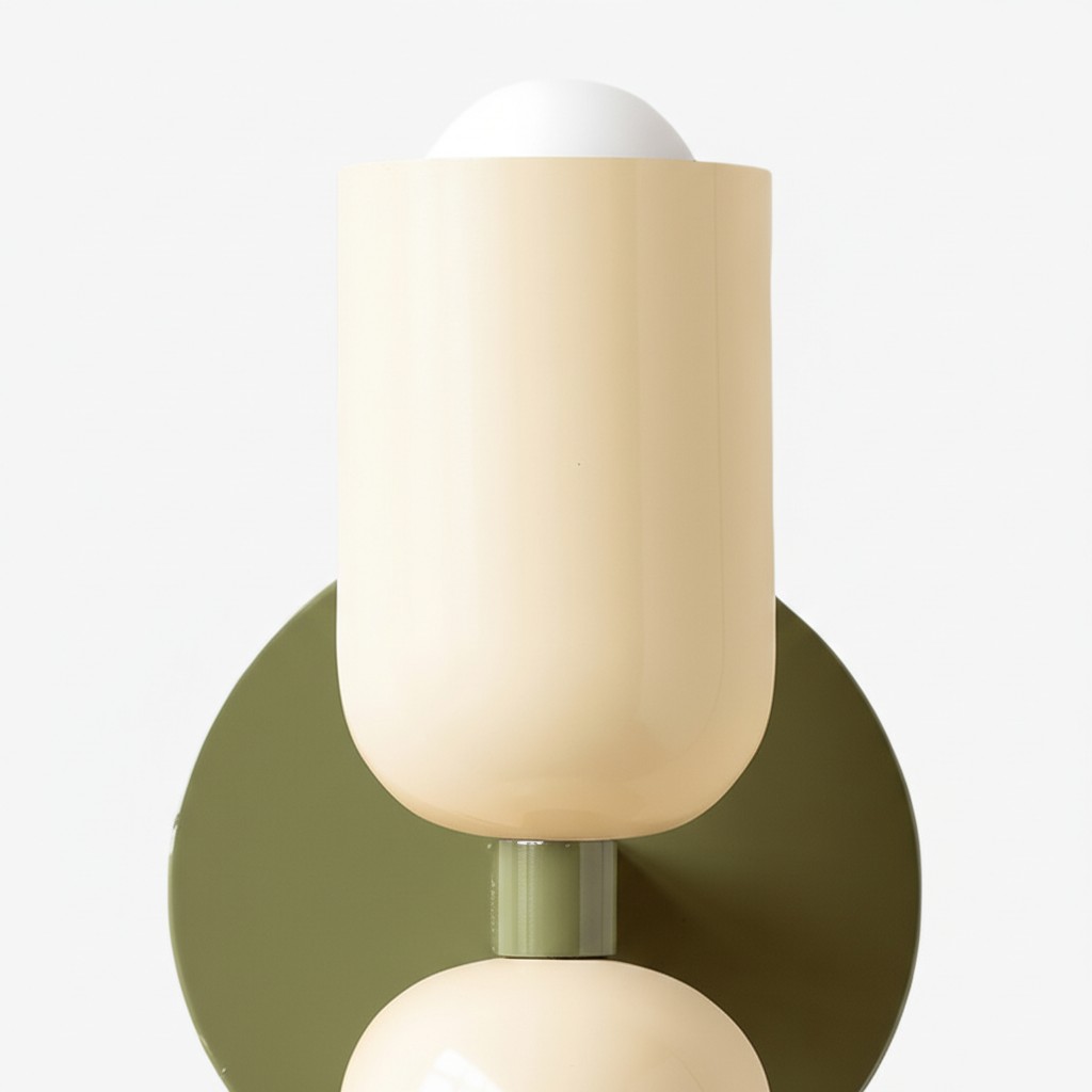 Upper cream cylinder on the round metal plate