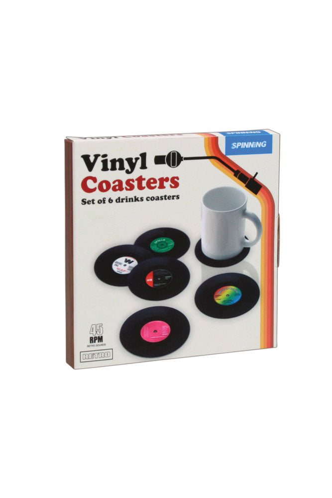 Set di 6 Retro vinile bevande Sottobicchiere (Vinyl Record Coasters