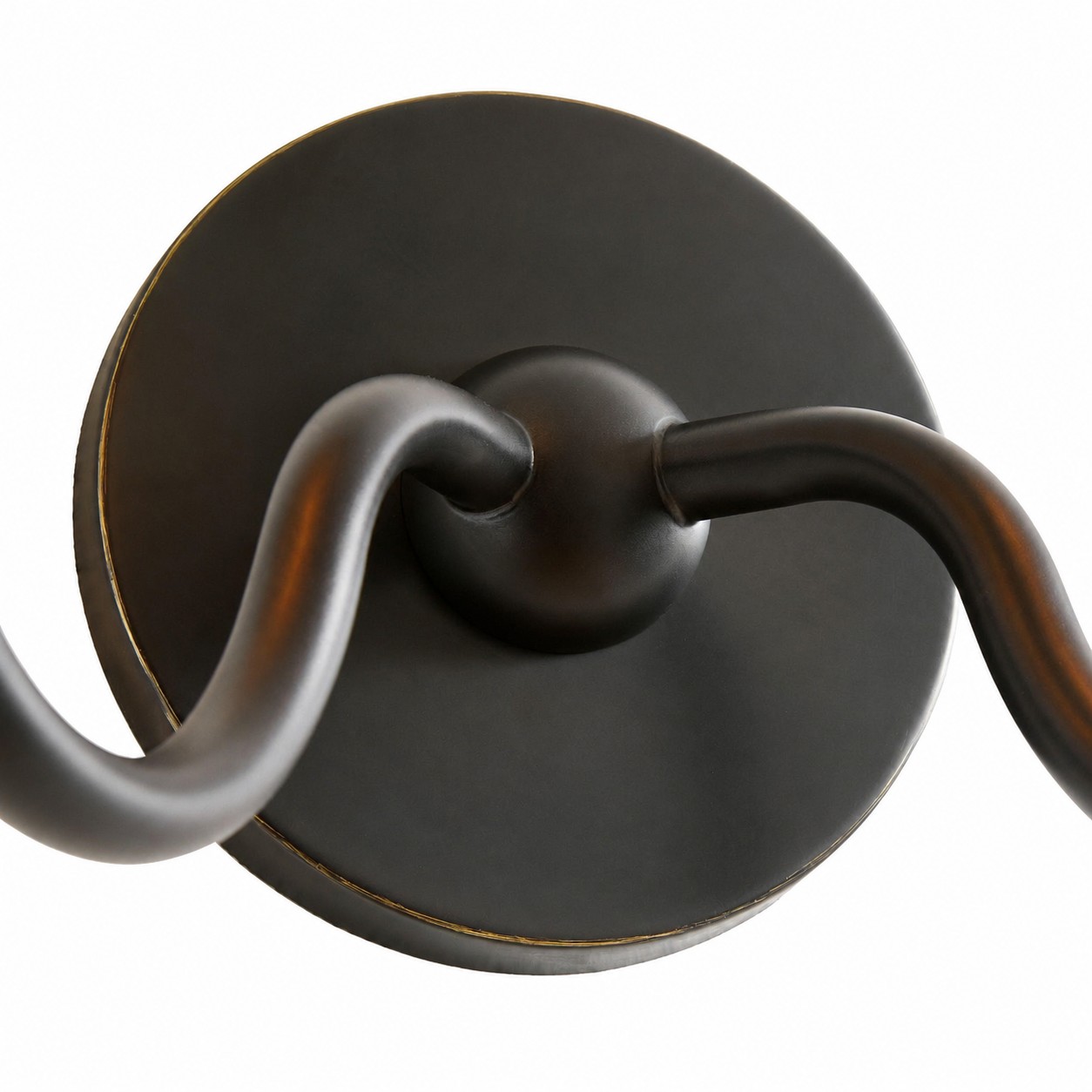 Matte black iron canopy and curved arms