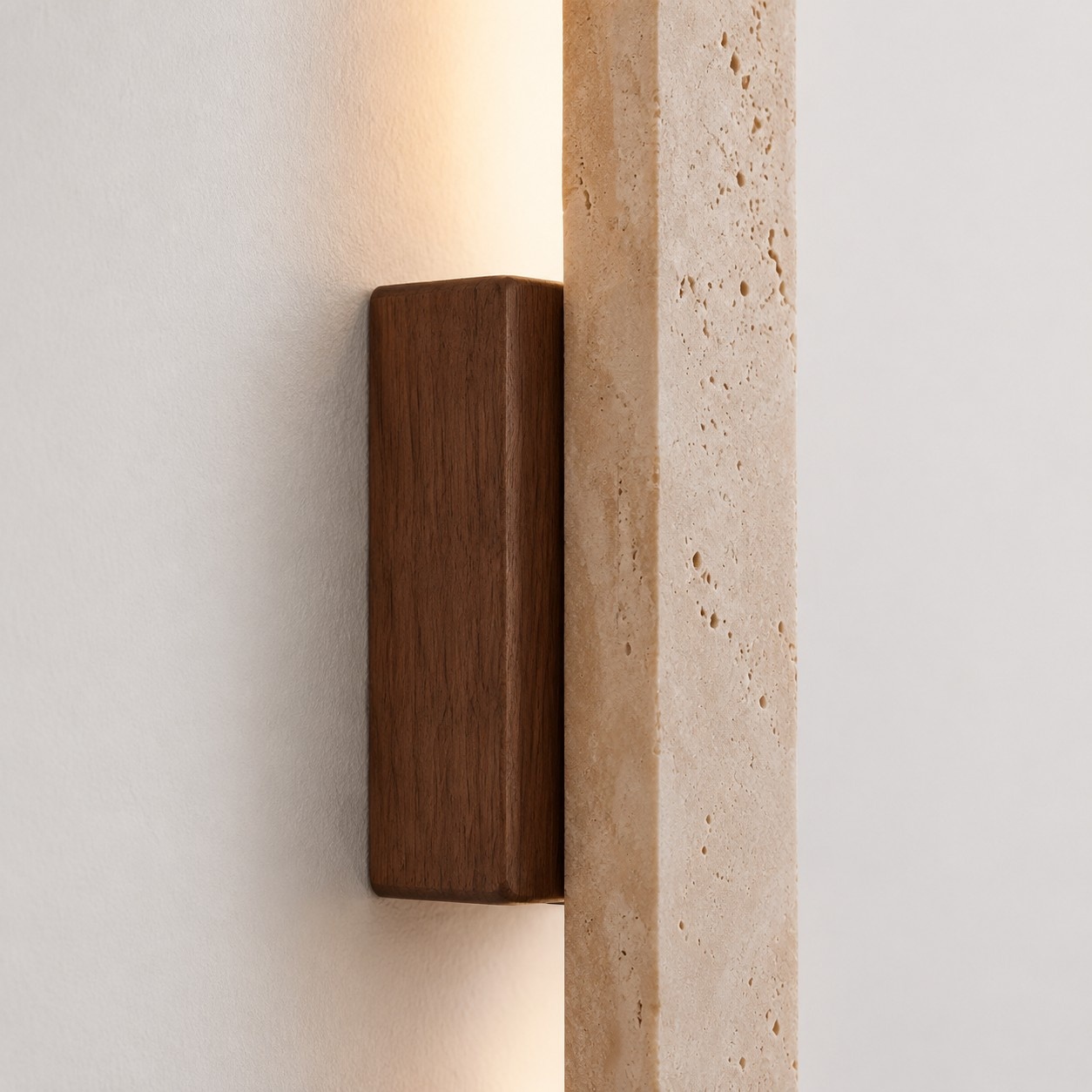 détail du bloc de montage en bois brun