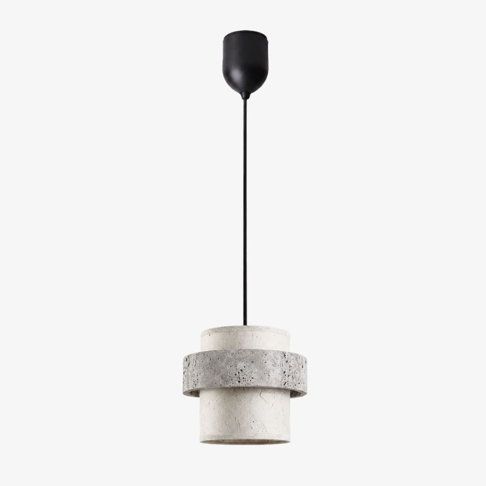 Diagramme des dimensions du pendentif en pierre de travertin gris style C
