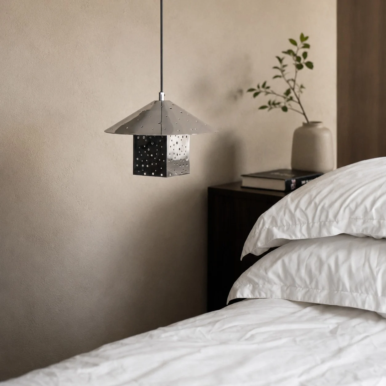 Bauhaus Hollow Silver Single Pendant Light