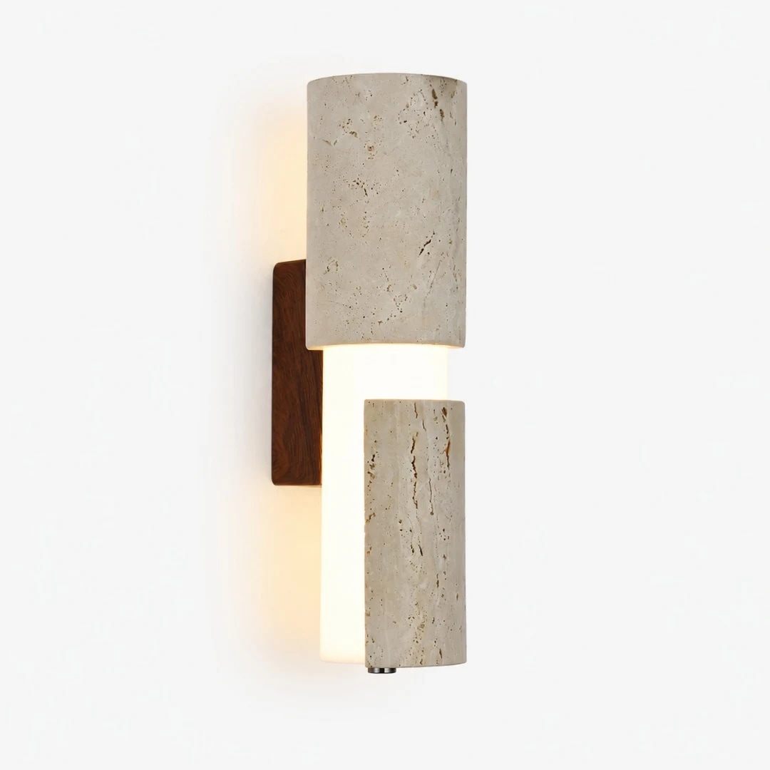 Applique murale LED courte en acrylique travertin jaune