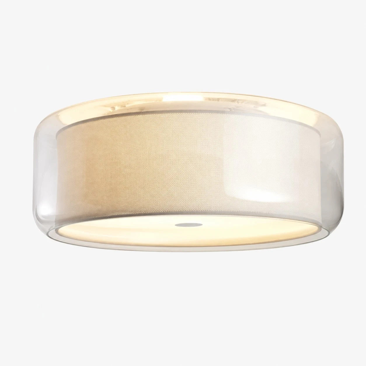 Style B white glass and fabric ceiling light