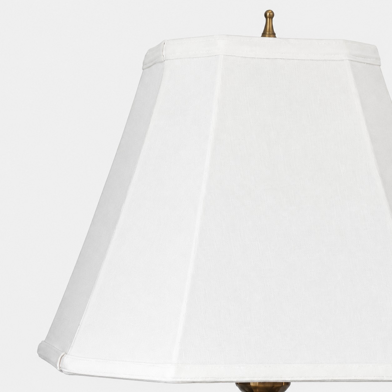 White fabric shade detail
