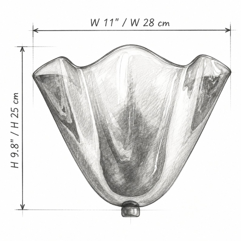 Glass size: 28 × 25 cm (11 × 9.8 in)