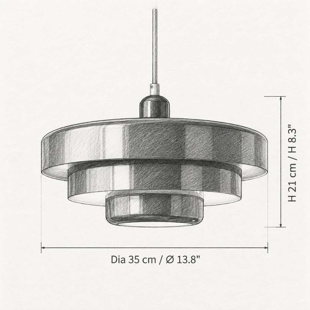 Size diagram, 1 Head: Dia 35 cm × H 21 cm