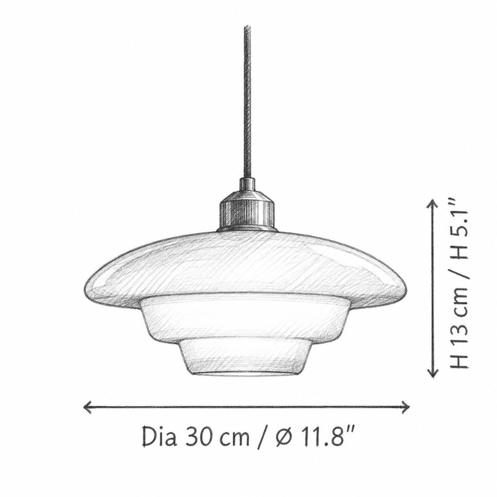 Size diagram: Design A Dia 30 cm × H 13 cm