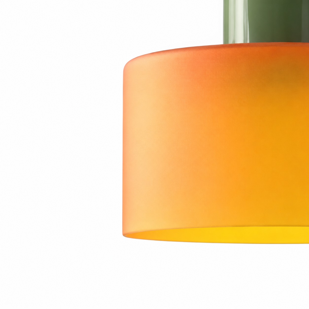Glass cylinder rim and painted steel cap