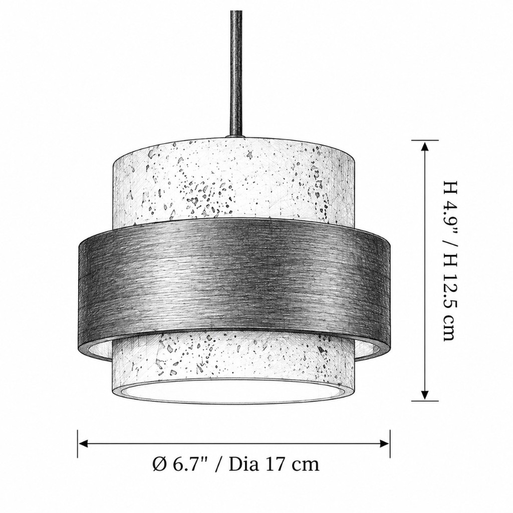 Size diagram: Dia 17 cm / Ø 6.7 in, H 12.5 cm / H 4.9 in