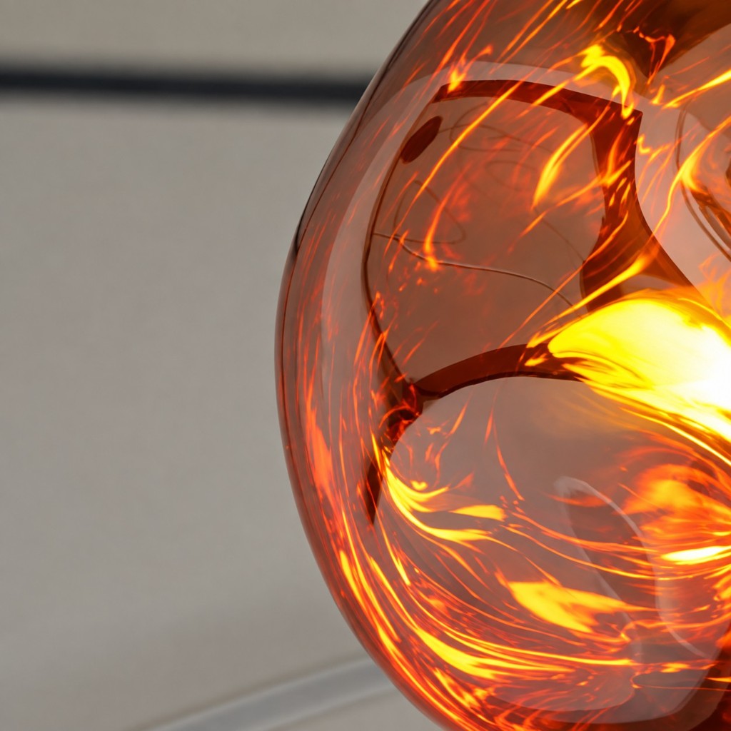 Red swirl in the glass surface