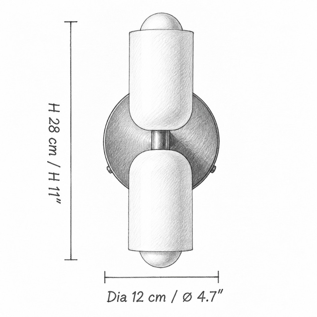 Size diagram: height 28 cm, diameter 12 cm