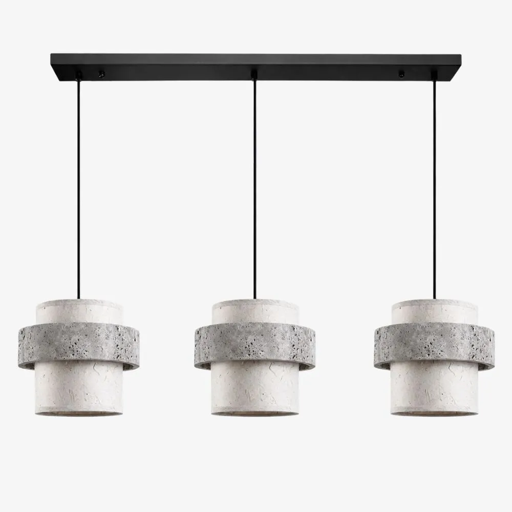 Style C gray travertine stone pendant light with three heads