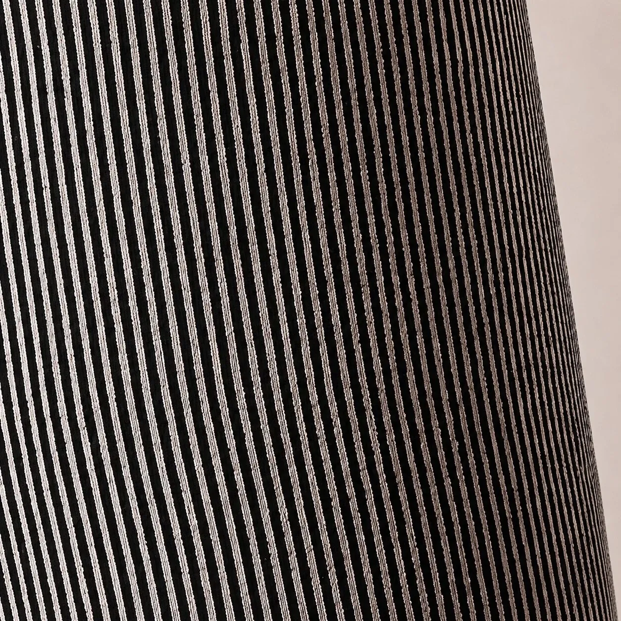 Close-up of gray striped fabric texture