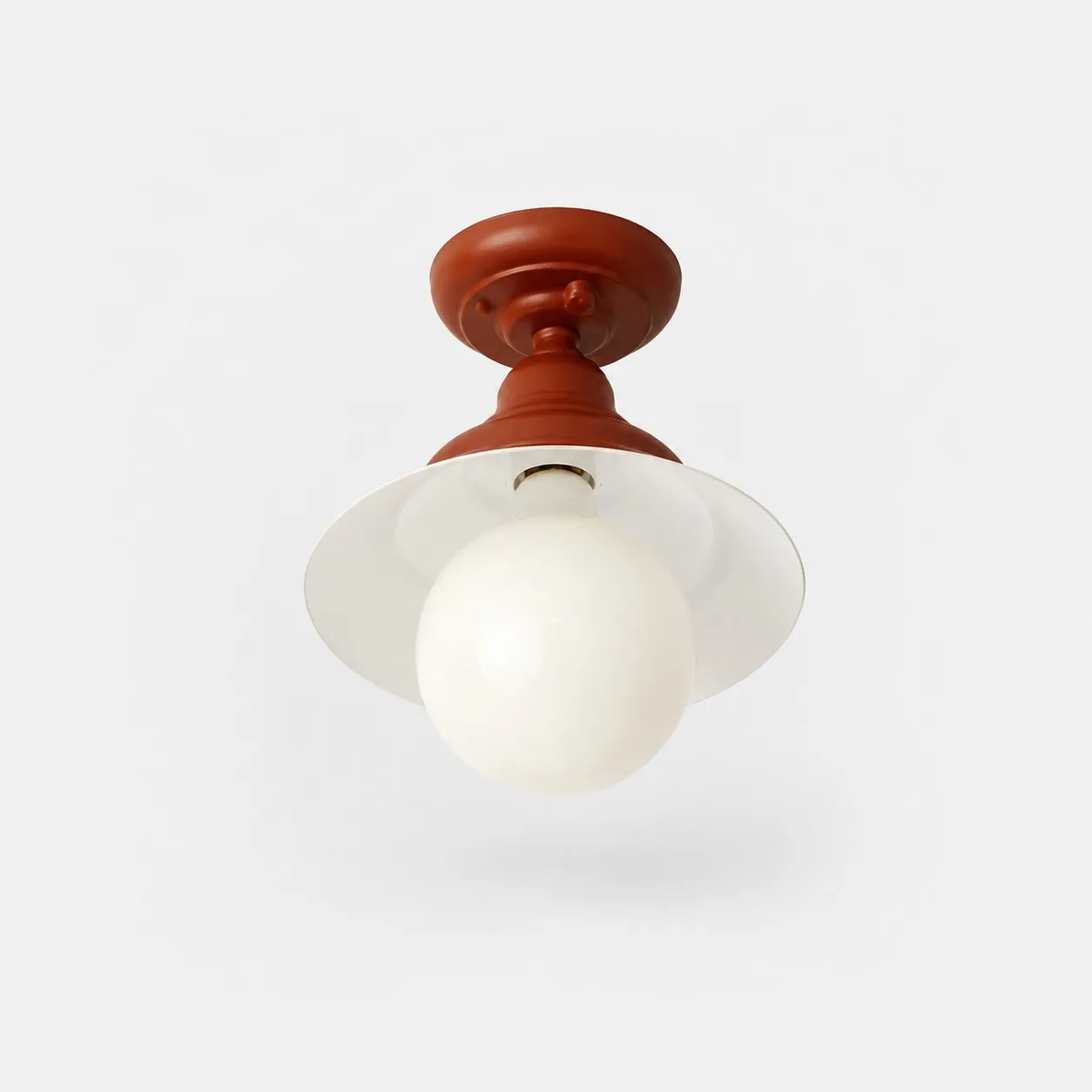 Vermilion red vintage metal ceiling light