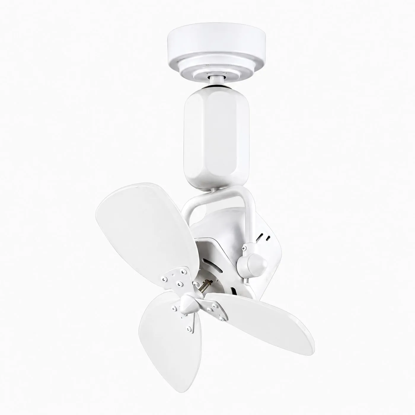 Wall and ceiling compact fan in white