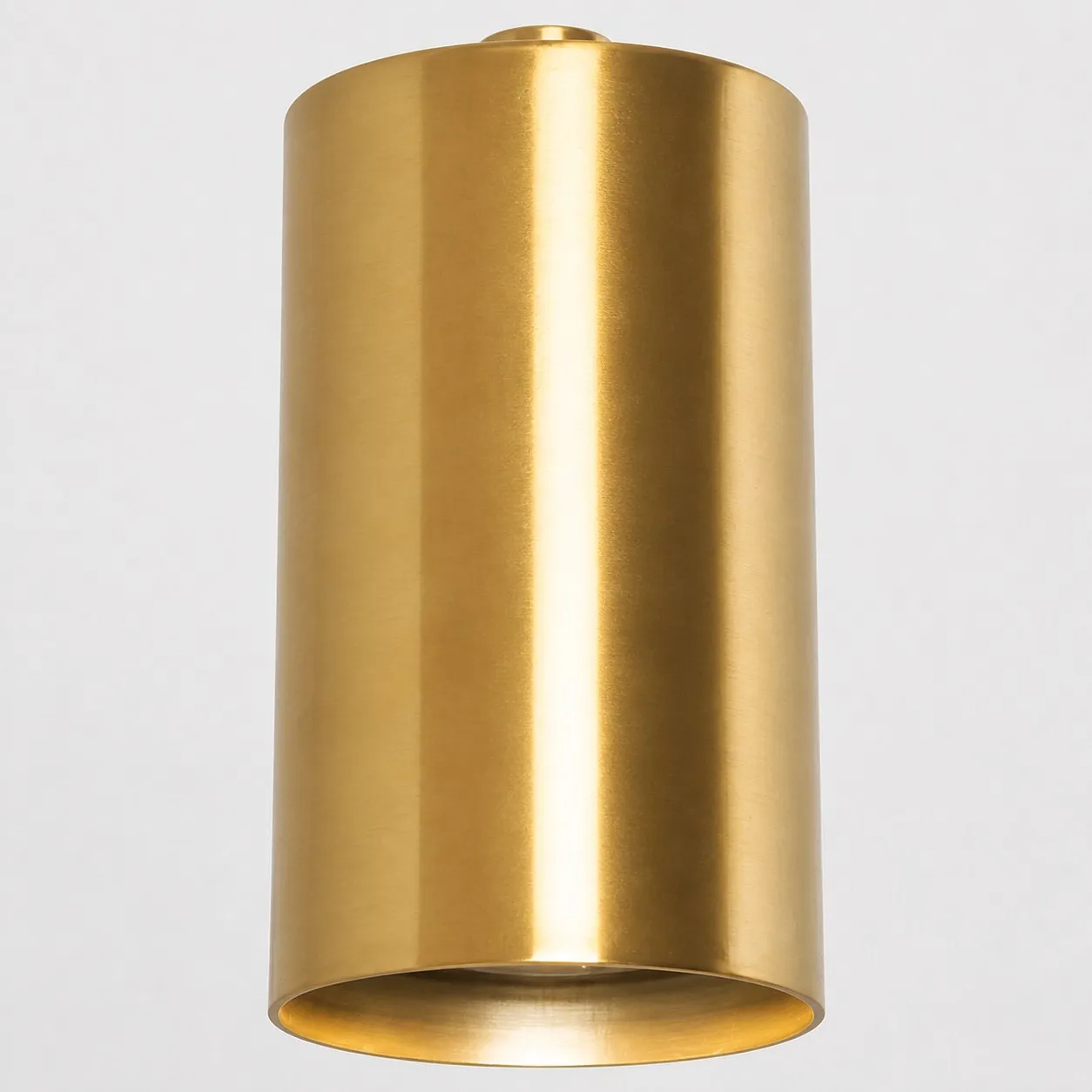 Brushed brass cylindrical shade detail