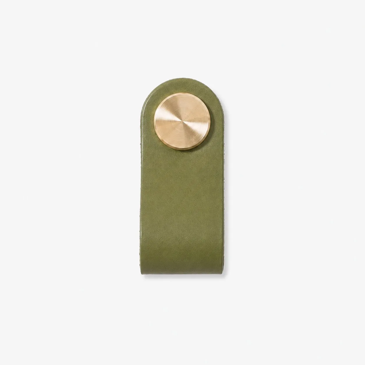 Cowhide leather and brass cabinet pull handle color and size option